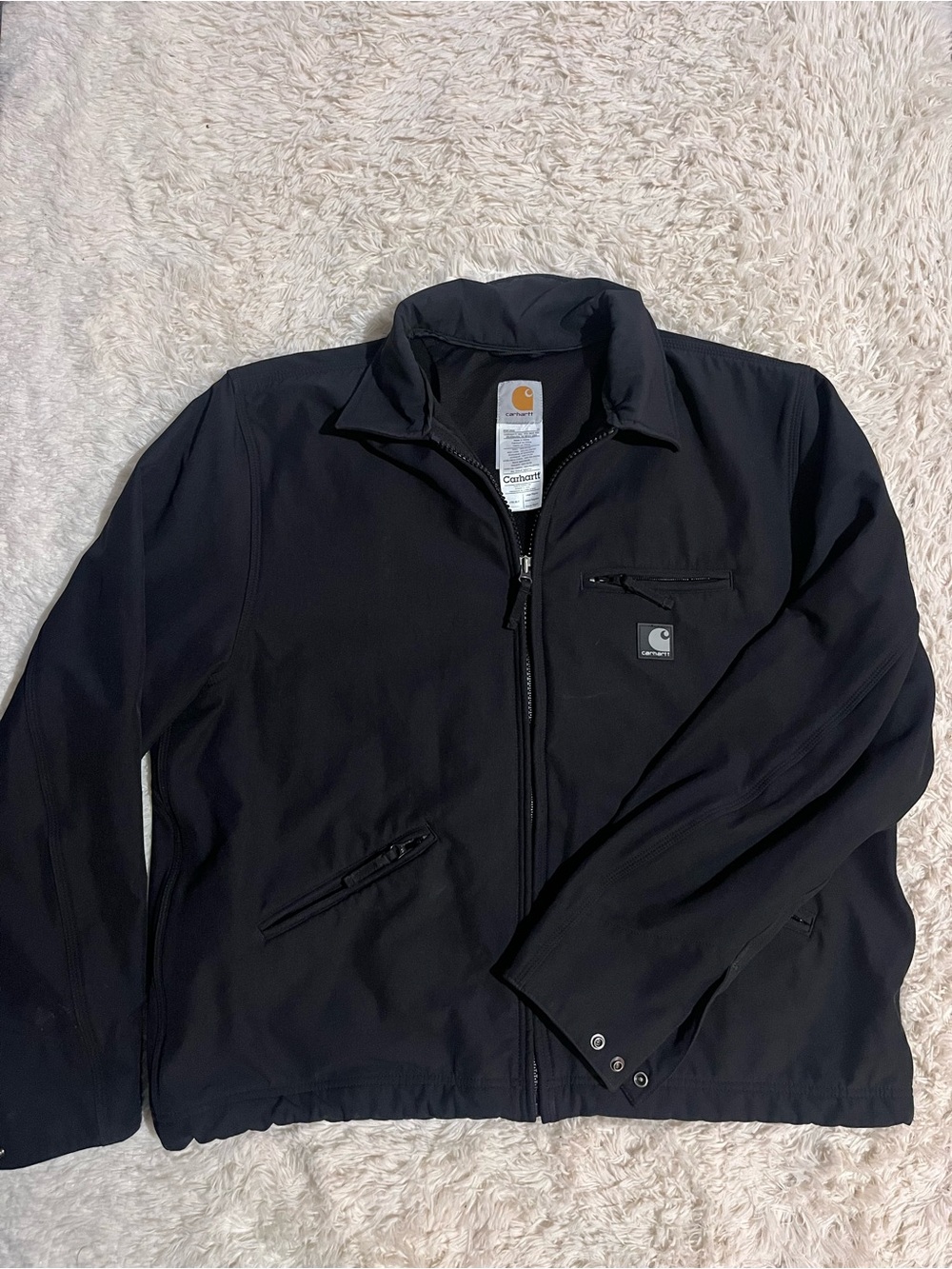 Carhartt Black Lightweight Zip-Front Shirt Jacket